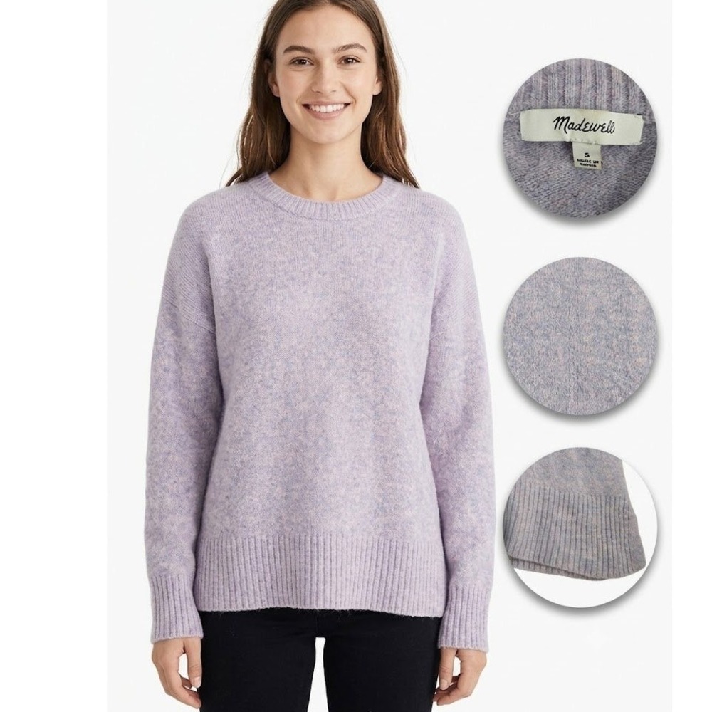 Madewell Alpaca Wool Blend Sweater Womens Small Lavender Knit Crewneck Pastel